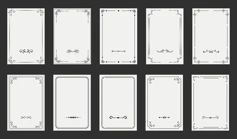 Set of ten elegant vintage frames with ornamental borders and flourishes in a Stock Illustration