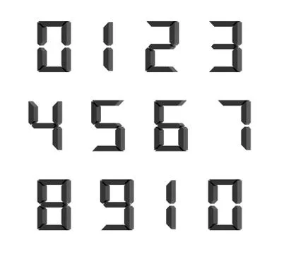 Set of ten numbers form zero to ten, digital code texts design. 3d illustrati Stock Illustration