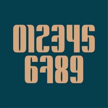 Set of ten numbers form zero to nine, number design elements Stockillustratie
