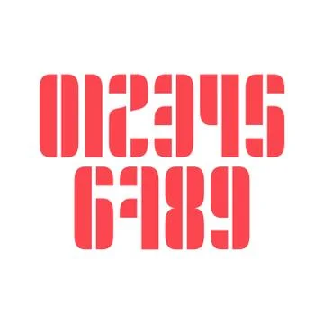 Set of ten numbers form zero to nine, number design elements イラスト素材