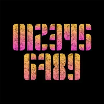 Set of ten numbers form zero to nine with grunge effect, number design elemen Stock Illustration