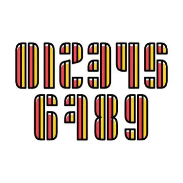 Set of ten numbers form zero to nine, number design elements Stockillustratie