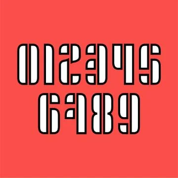 Set of ten numbers form zero to nine, number design elements Illustrazione stock