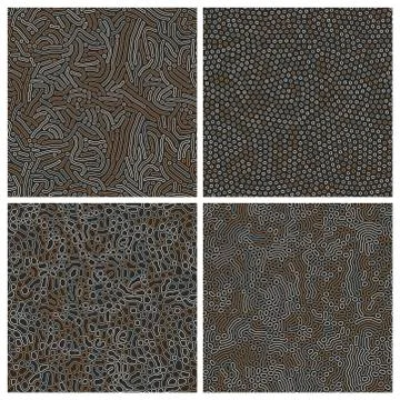 Set of terrazzo background textures. Vector seamless patterns. Natural stone Stock Illustration