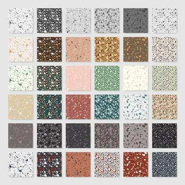 Set of terrazzo style seamless patterns Stock Illustration