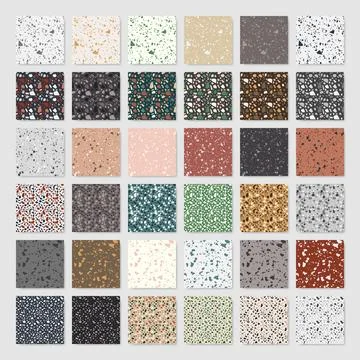 Set of terrazzo style seamless patterns Stock Illustration