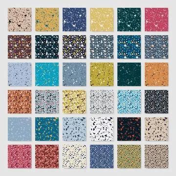 Set of terrazzo style seamless patterns Stock Illustration