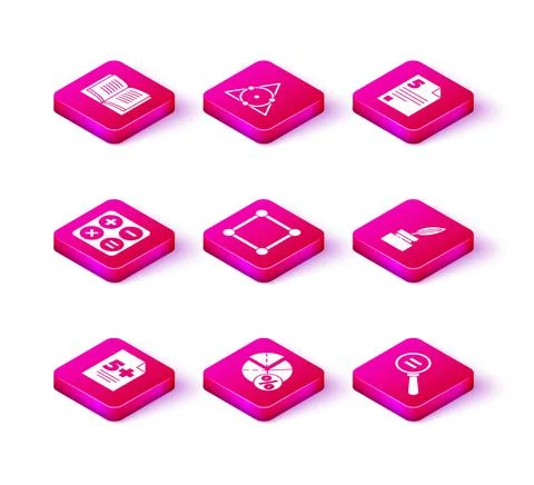 Set Test or exam sheet, Graph, schedule, chart, diagram, Calculator, Geometric Stock Illustration