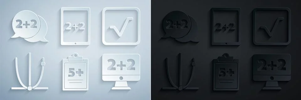 Set Test or exam sheet, Square root, Graph, schedule, chart, diagram, Equation イラスト素材