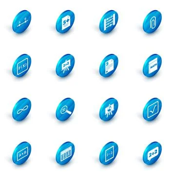 Set Test or exam sheet, Abacus, Paper clip, Function mathematical symbol イラスト素材