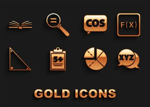 Set Test or exam sheet, Function mathematical symbol, XYZ Coordinate system Stock Illustration