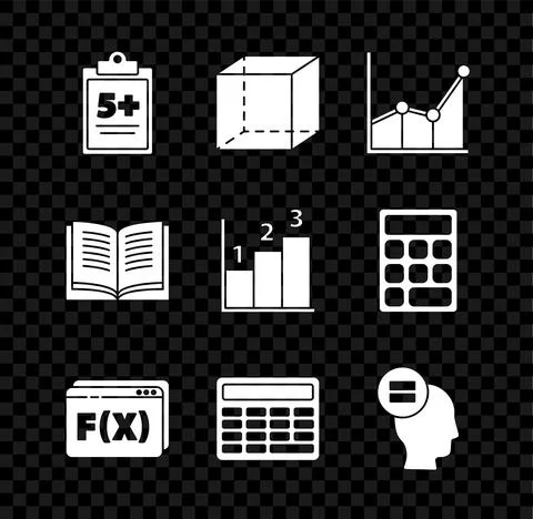 Set Test or exam sheet, Geometric figure Cube, Graph, schedule, chart, diagram Stock Illustration