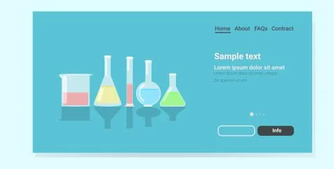 Set test tubes with different colors liquids medical laboratory glassware equ Stock Illustration