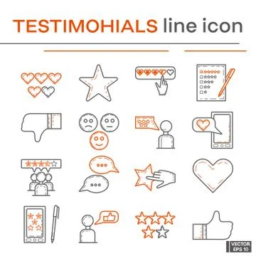 Set of testimonial icons. Stockillustratie