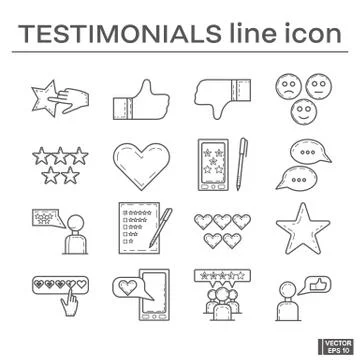 Set of testimonial icons. Иллюстрация