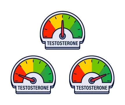 Set of Testosterone Level Indicators Vector Illustration with Color Coded Stockillustratie