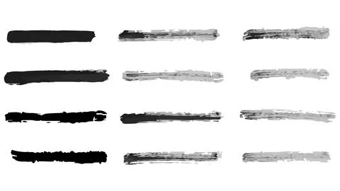 Set of text boxes with strokes, brush texture banners Stock Illustration