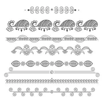 Set of text delimiters for your projects. Vector illustration. Vintage Fram.. 스톡 일러스트