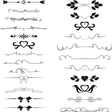 Set text dividers isolated on white background Stock Illustration