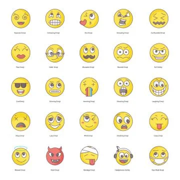 Set Of Text Face Emoticons 스톡 일러스트