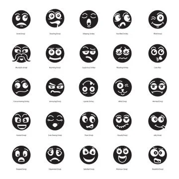 Set Of Text Face Emoticons Stock Illustration