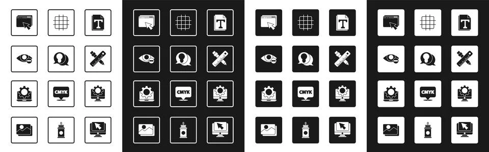 Set Text file document, Light bulb with concept of idea, Red eye effect, Web Illustrazione stock