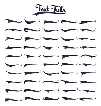 Set Of Text Tail Typography Elements Stock Illustration