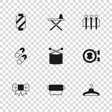Set Textile fabric roll, Leather, Hanger wardrobe, Knitting needles, Needle.. イラスト素材