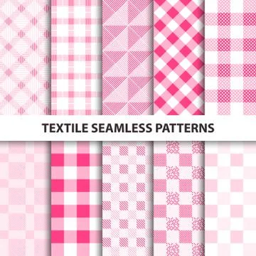 Set of textile seamless patterns. Illustrazione stock