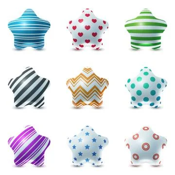 Set texture star - realistic icon. Illustrazione stock