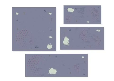 Set of  textured backgrounds with random elements for social media networks.  Ilustración de archivo