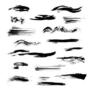 Set of textured grunge design elements. Hand-drawn spots and lines with jag.. イラスト素材