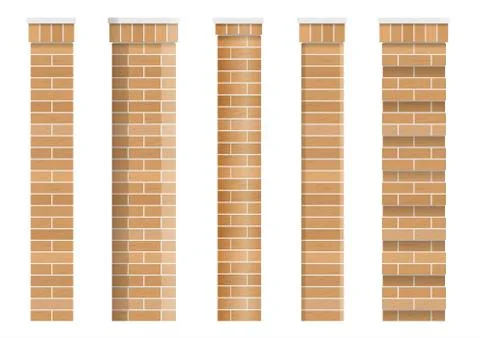 Set of textures of brick classical columns Ilustración de archivo