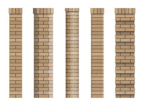 Set of textures of brick classical columns Ilustración de archivo
