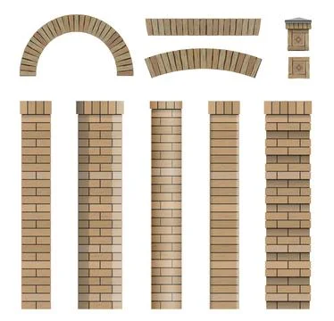 Set of textures of brick classical columns Ilustración de archivo