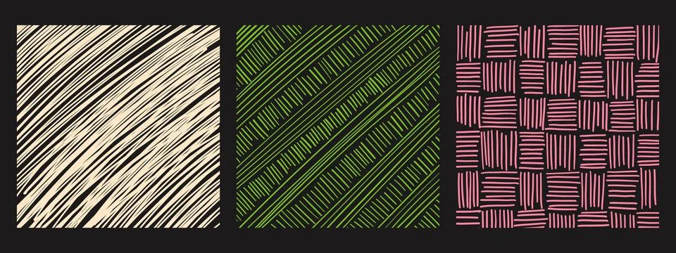 Set of textures with different patterns. Trendy illustration Stock Illustration