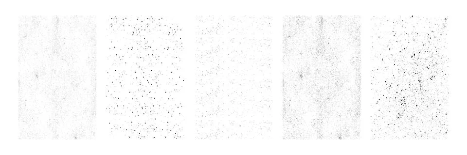 Set of textures, patterns with black dots, gradient grain grunge vector back Stock Illustration