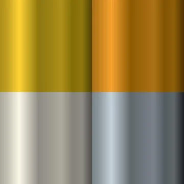 Set of textures on precious metals: gold and silver. Bronze and copper. Stock Illustration