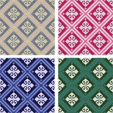 Set of textures of various colored rombus Stock Illustration