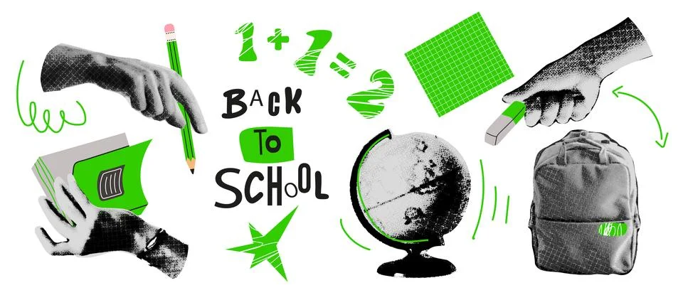 Set  on the theme of back to school Stock Illustration