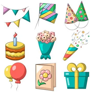 Set on the theme of the Holiday. Draw illustration in color Stock-Illustration