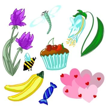 Set on the theme of love of spring and joy Stock-Illustration