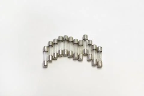 Set of thermal fuses for inserting into the electronic circuit, laid out in a Stock Photos