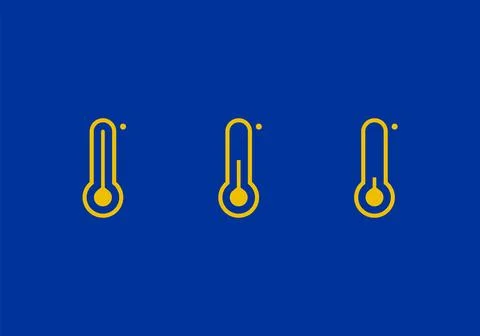Set of thermometer temperature outline icon Illustrazione stock
