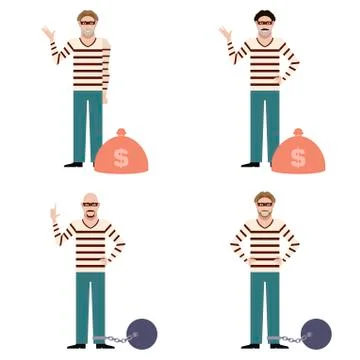 Set of Thieves Stock Illustration