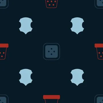 Set Thimble for sewing, Sewing button clothes and Leather on seamless pattern Stock Illustration
