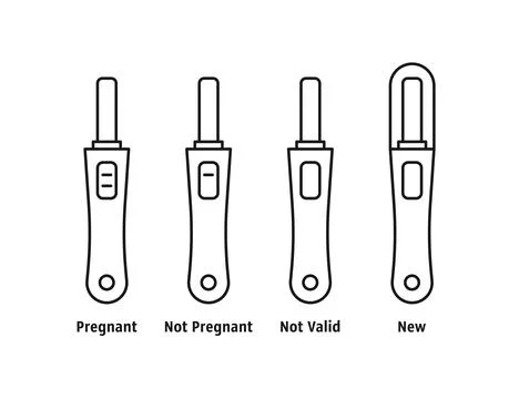 Set of thin line pregnancy tests Illustrazione stock