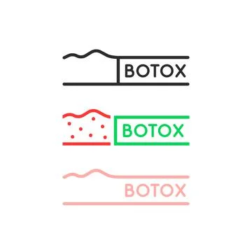 Set of thin line simple botox logo Stock Illustration