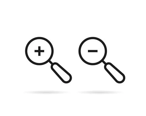 Set of thin line zoom in and out icon Stock Illustration