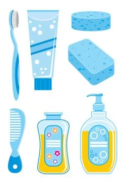 Set of  things for bathing Stock Illustration